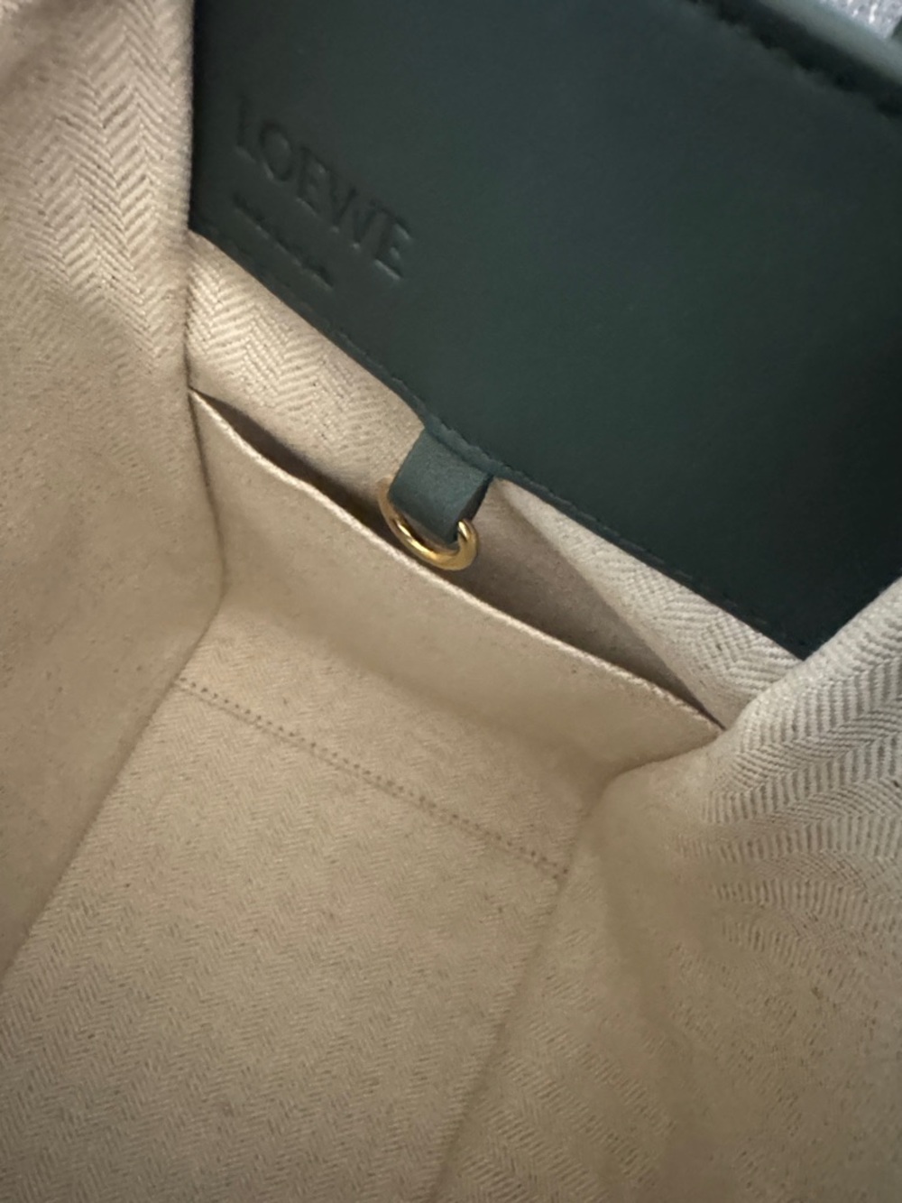 Loewe Mini Tote in Dark Green Leather - Picture 7 of 8